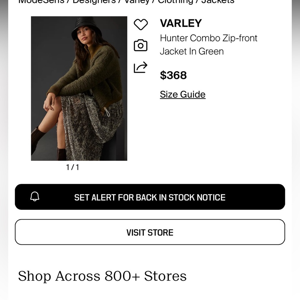 Anthropologie Varley Green Hunter Zip Through Jacket Size Medium - Picture 2 of 14